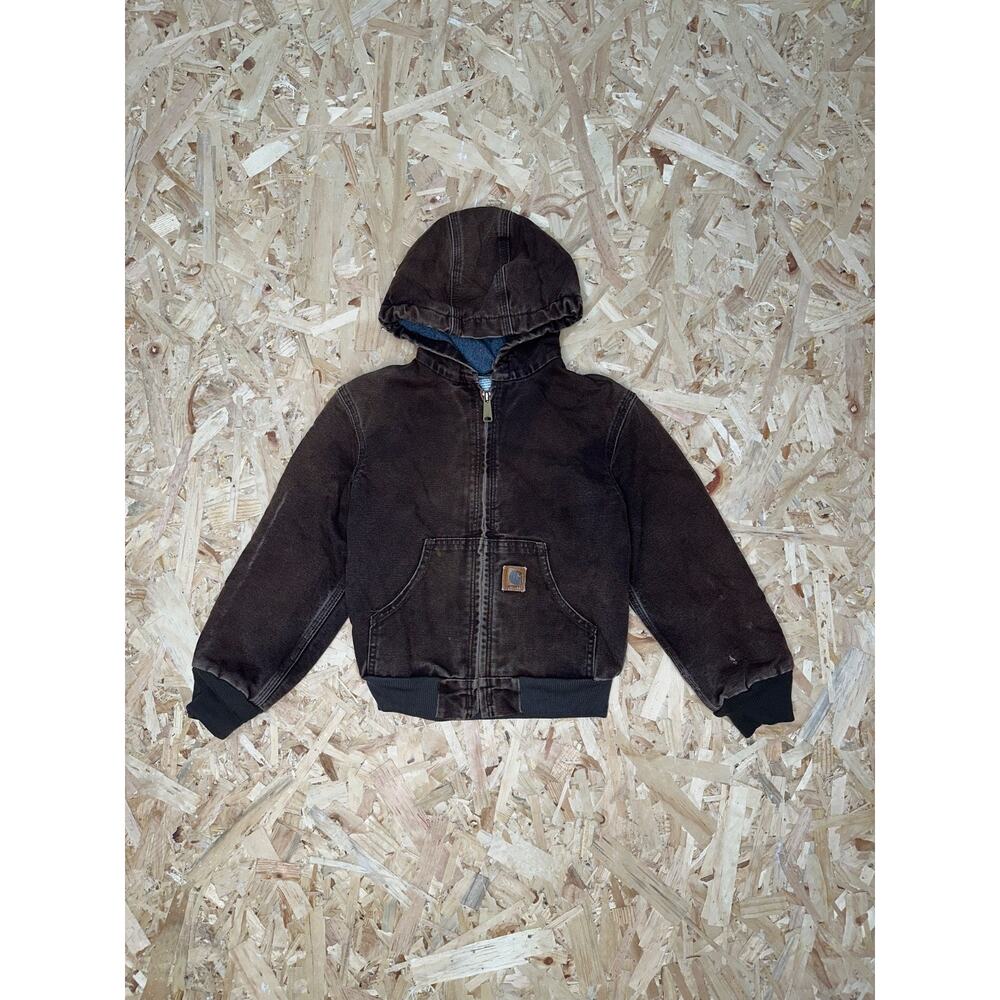 Carhartt Vintage Active Jacket Kids Boys Jacket Coat Brown Sz M (8)